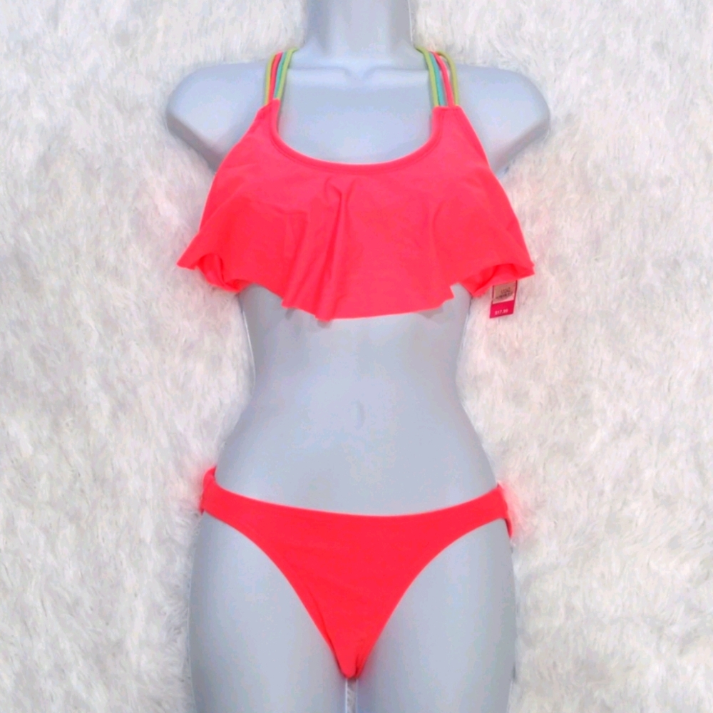 Two piece neon bathing suit/ bikini